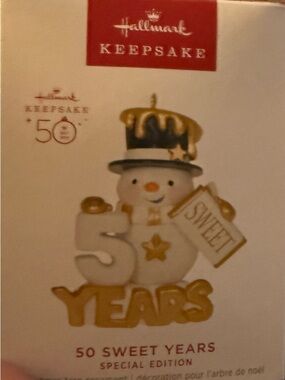 Hallmark Keepsake 2023 Red & White 50th Anniversary Ornament Box